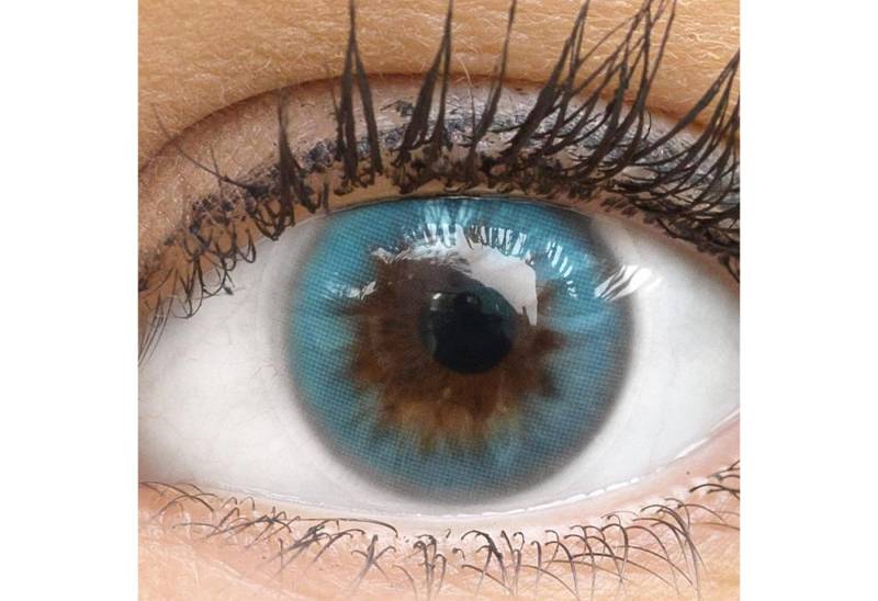 GLAMLENS Monatslinsen Sehr stark deckende und blaue grüne Linsen "Sorento Blue" von GLAMLENS