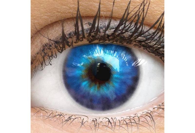 GLAMLENS Monatslinsen Stark deckende & natürliche blaue Linsen Cagliari Blue mit/ohne Stärke von GLAMLENS
