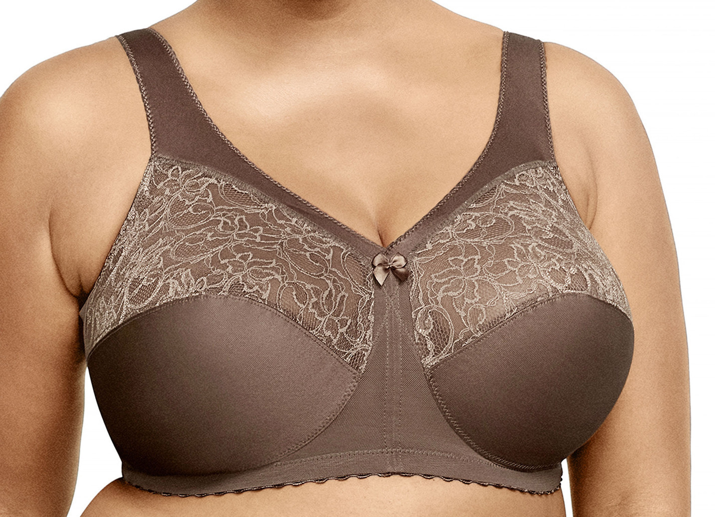 Glamorise Stütz-BH mit Spitze, Cup G, Mocca, Größe 95 von GLAMORISE