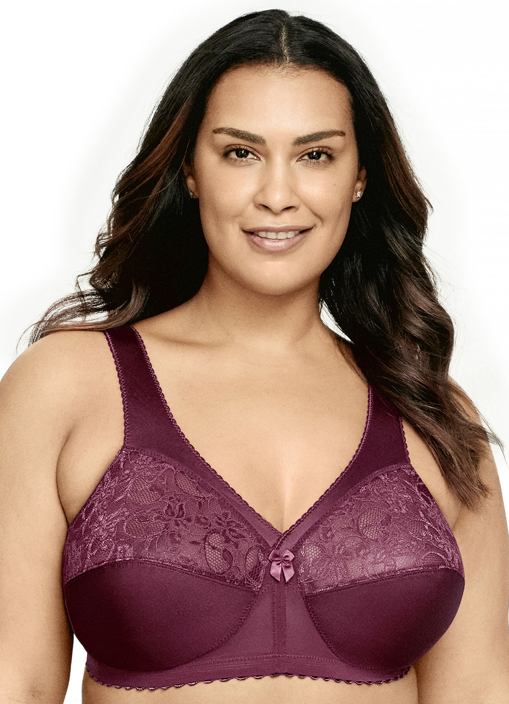 Glamorise Stütz-BH mit Spitze, Cup B, Bordeaux, Größe 80 von GLAMORISE