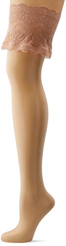 GLAMORY Damen Anti Chafing Oberschenkelbänder Stulpen, 100 DEN, Braun (Braun Make Up), Large (Herstellergröße: L-(44-46)) von GLAMORY