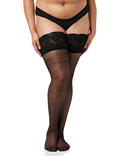 Glamory Damen Deluxe 20 Halterlose Strümpfe, 20 DEN, Schwarz, L von GLAMORY