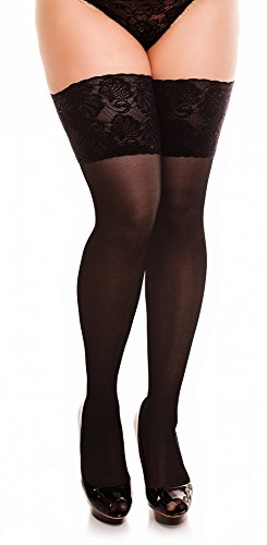 Glamory Damen Deluxe 20 Halterlose Strümpfe, 20 DEN, Schwarz, 3XL von GLAMORY