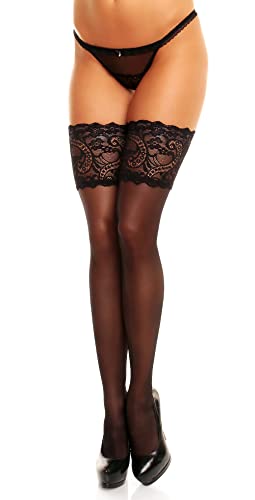 GLAMORY Comfort 20 halterlose Strümpfe-schwarz-40-42 von GLAMORY