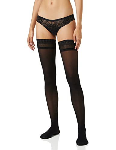 GLAMORY Damen Vital 40 Halterlose Strümpfe Stützstrümpfe, 40 DEN, Schwarz, Large (Herstellergröße: L-(44-46)) von GLAMORY