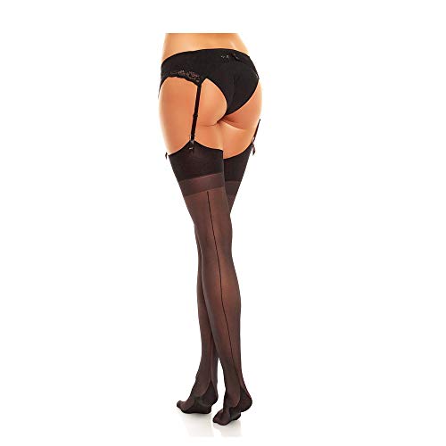 GLAMORY Damen Delight 20 Strapsstrümpfe, 20 DEN, Schwarz, XXX-Large (Herstellergröße: 3XL-(56-58) von GLAMORY