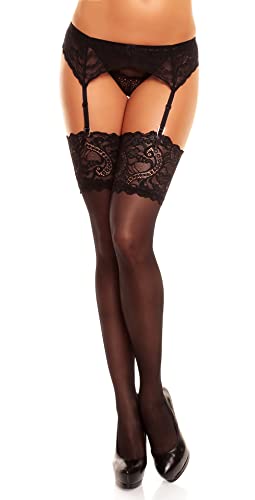 Glamory Damen Dream 20 Strapsstrümpfe, 20 DEN, Schwarz, XXXX-Large (Herstellergröße: 4XL-(60-62)) von GLAMORY