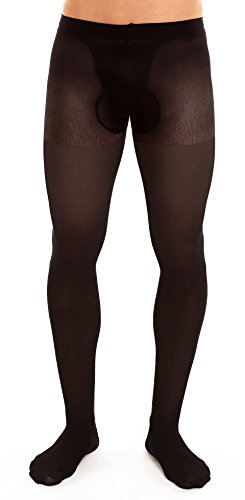 GLAMORY Damen Support 40 Herren-Stützstrumpfhose, Schwarz, L Große Größen EU von GLAMORY