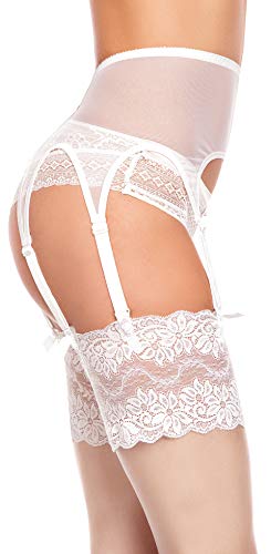 Glamory Damen Garter Belt Strumpfhalter,100 DEN,per pack Weiß (Weiß Weiß),56 (Herstellergröße:3XL-(56-58)) von GLAMORY