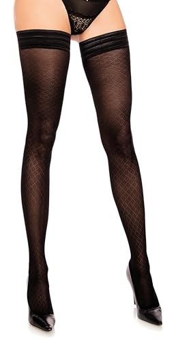 Glamory Damen Honey 30 Halterlose Strümpfe, 30 DEN, Schwarz (Schwarz Schwarz), XXXX-Large (Herstellergröße: 4XL-(60-62)) von GLAMORY