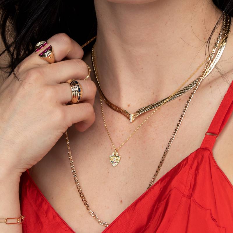 Cz Chevron Herringbone Kettenhalskette, Gold Kettenkragen, Gold-Schichtung Halskette, V-Halskette Cz Chevron Herringbone Kettenhalskette, Gold Kettenkragen, Gold-Schichtung Halskette, V-Halskette von GLAMROCKSdesigns
