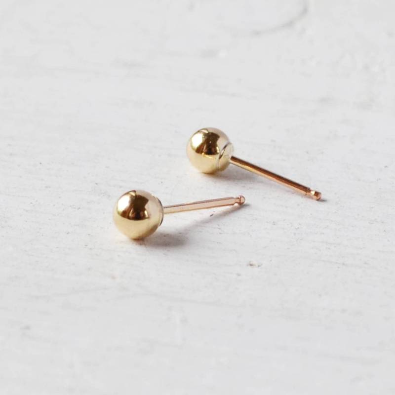 Kleines Ballgestüt Ohrring, Gold-Ball-Posts, Minimale Post-Ohrringe, Einfache Goldfüll-Oder Sterling Silber Kugel-Ohrringe von GLAMROCKSdesigns