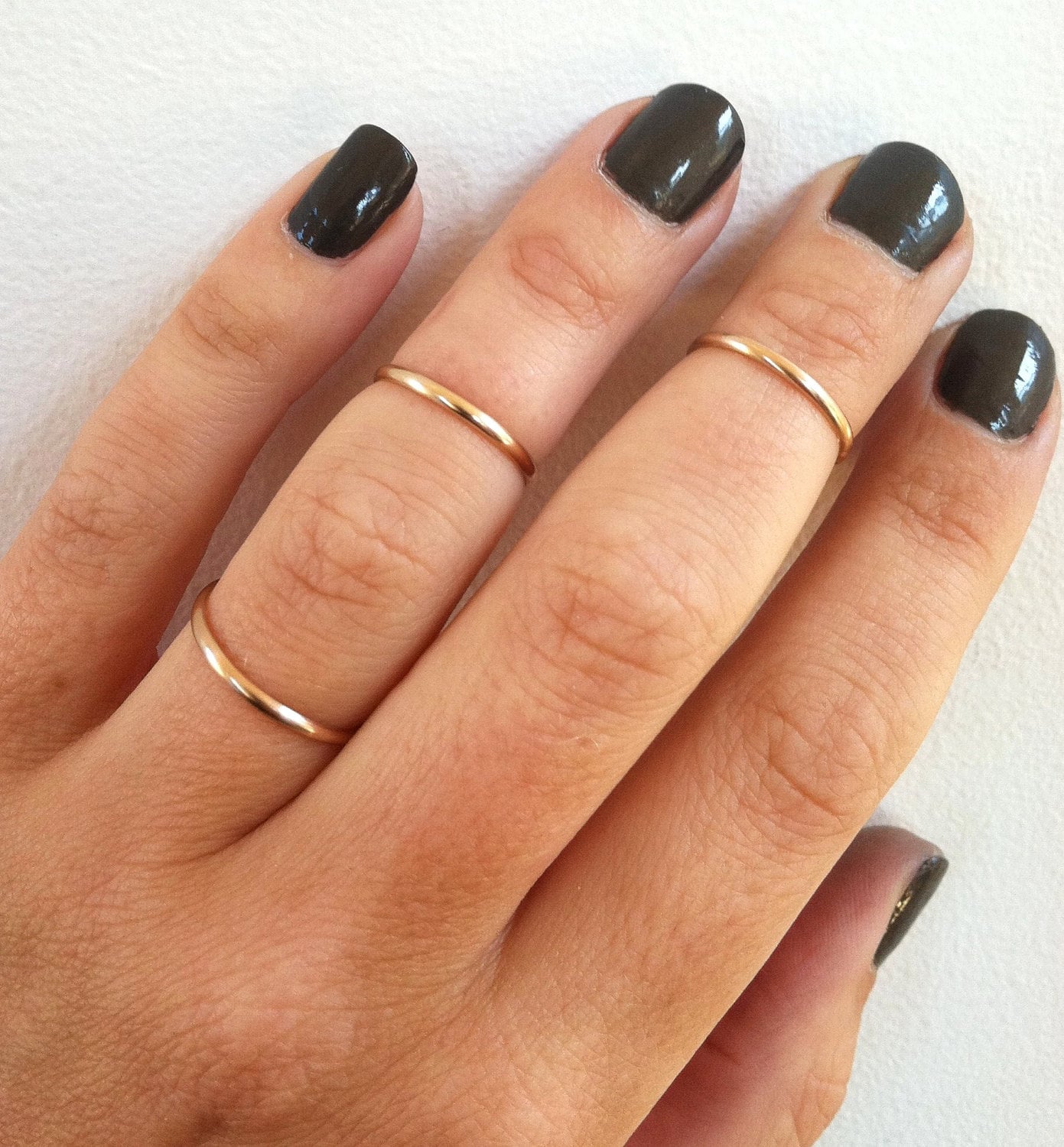 Set Von 3 Mid Knuckle Rings -14K Gold Filled Stapelringe, Midi Ring, Goldringe-In Beliebigen Größen von GLAMROCKSdesigns