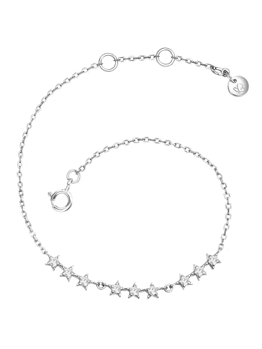 GLANZSTÜCKE MÜNCHEN Damen Armband 925/- Sterling Silber rhodiniert Zirkonia weiß Sterne Silberarmband von GLANZSTÜCKE MÜNCHEN