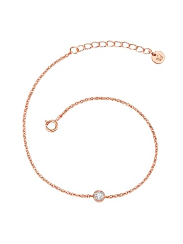 GLANZSTÜCKE MÜNCHEN Damen-Armband Sterling Silber 925 mit Topas rosévergoldet - Spirituelles Armband mit Heilstein in Rosegold-Farben von GLANZSTÜCKE MÜNCHEN