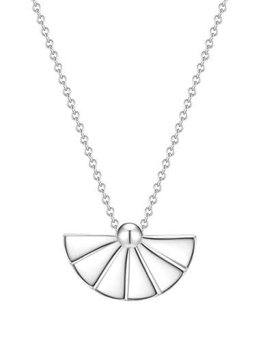 GLANZSTÜCKE MÜNCHEN Damen Kette 925/- Sterling Silber rhodiniert Fächer Silberhalskette von GLANZSTÜCKE MÜNCHEN