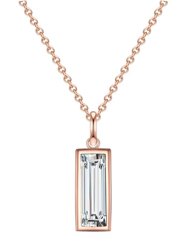 GLANZSTÜCKE MÜNCHEN Damen Kette 925/- Sterling Silber rosévergoldet 14 Karat Zirkonia weiß Silberhalskette von GLANZSTÜCKE MÜNCHEN