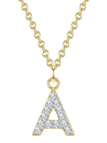 GLANZSTÜCKE MÜNCHEN Damen Kette Buchstabe A aus 925/- Sterling Silber mit Zirkonia von GLANZSTÜCKE MÜNCHEN