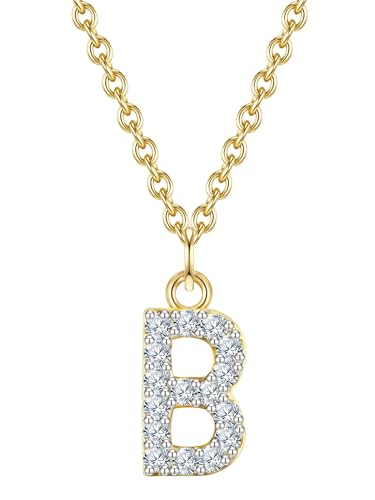 GLANZSTÜCKE MÜNCHEN Damen Kette Buchstabe B aus 925/- Sterling Silber mit Zirkonia von GLANZSTÜCKE MÜNCHEN