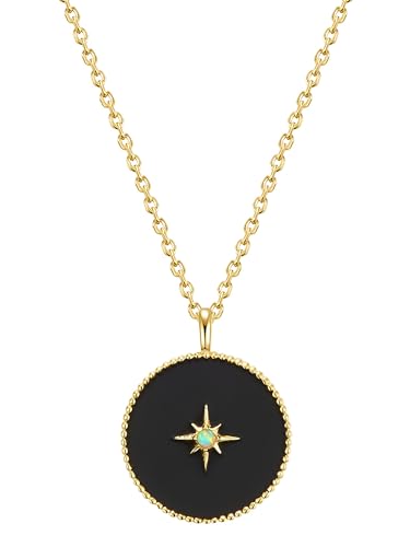 GLANZSTÜCKE MÜNCHEN Damen Kette mit Anhänger aus 925/- Sterling Silber mit Opal Cabochon-Schliff von GLANZSTÜCKE MÜNCHEN