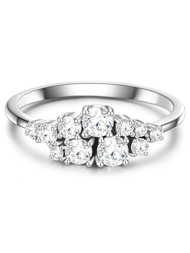GLANZSTÜCKE MÜNCHEN Damen Ring 925/- Sterling Silber rhodiniert Zirkonia weiß Silberring von GLANZSTÜCKE MÜNCHEN