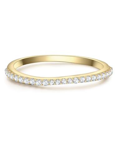 GLANZSTÜCKE MÜNCHEN Damen Ring Sterling Silber gelbvergoldet mit Zirkonia weiß Silberring von GLANZSTÜCKE MÜNCHEN