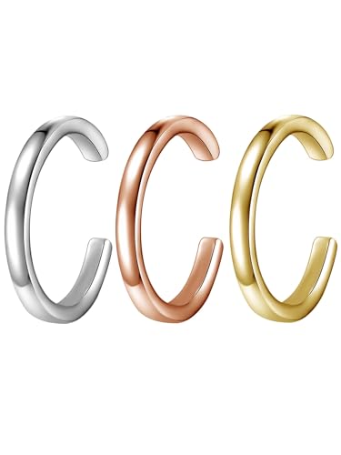 Glanzstücke München Damen Ohrklemme 925/- Sterling Silber rhodiniert/gelbvergoldet 14 Karat/rosévergoldet 3 Stück Silberohrklemmen von GLANZSTÜCKE MÜNCHEN