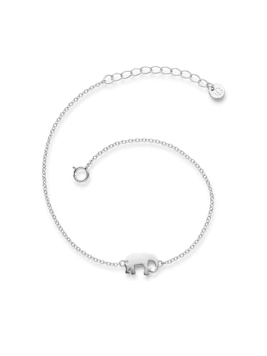 Glanzstücke München Damen-Armband Elefant Sterling Silber 17 + 3 cm - Silberkettchen Armband mit Anhänger Armkettchen Silber von GLANZSTÜCKE MÜNCHEN