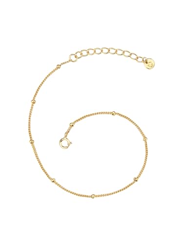 GLANZSTÜCKE MÜNCHEN Damen-Armband Kugeln Sterling Silber gelbvergoldet 17 + 3 cm - Silberarmkettchen mit Kügelchen in Gelbgoldfarben von GLANZSTÜCKE MÜNCHEN