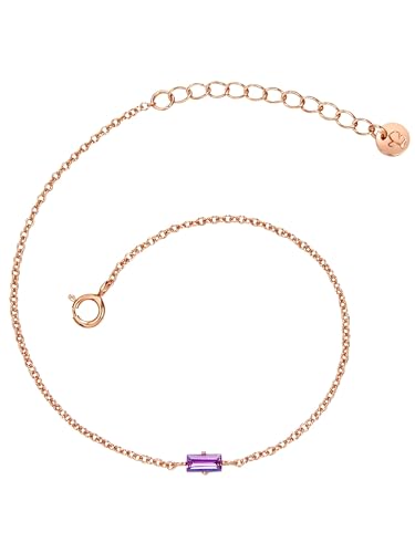 Glanzstücke München Damen Armband 925/- Sterling Silber rosévergoldet 14 Karat Zirkonia lila Silberarmband von GLANZSTÜCKE MÜNCHEN