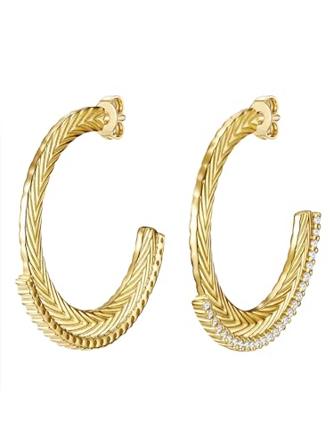 Glanzstücke München Damen Creolen 925/- Sterling Silber gelbvergoldet 18 Karat Zirkonia weiß Silberohrcreolen Glanzstücke München Damen Creolen 925/- Sterling Silber gelbvergoldet 18 Karat Zirkonia weiß Silberohrcreolen von GLANZSTÜCKE MÜNCHEN