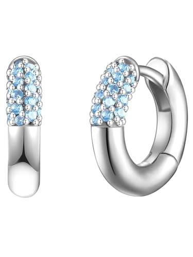 Glanzstücke München Damen Creolen 925/- Sterling Silber rhodiniert Spinell blau Silberohrcreolen von GLANZSTÜCKE MÜNCHEN