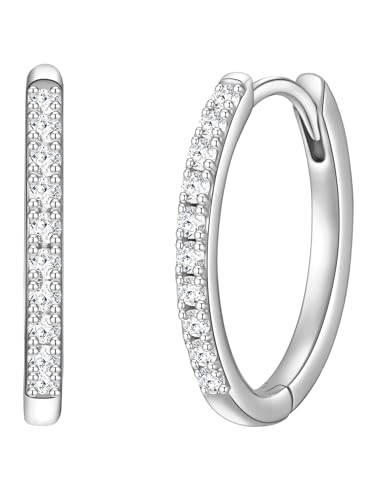 Glanzstücke München Damen Creolen 925/- Sterling Silber rhodiniert Zirkonia weiß Silberohrcreolen von GLANZSTÜCKE MÜNCHEN