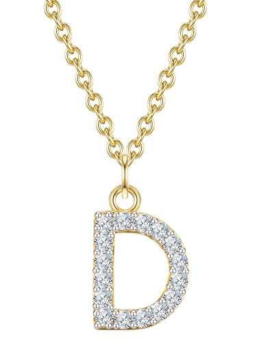 Glanzstücke München Damen Kette Buchstabe D aus 925/- Sterling Silber mit Zirkonia von GLANZSTÜCKE MÜNCHEN