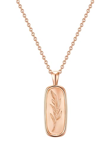 GLANZSTÜCKE MÜNCHEN Damen Kette 925/- Sterling Silber rosévergoldet 14 Karat Gras Silberhalskette von GLANZSTÜCKE MÜNCHEN