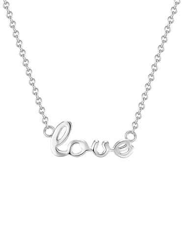 GLANZSTÜCKE MÜNCHEN Damen Kette 925/- Sterling Silber rhodiniert love Silberhalskette von GLANZSTÜCKE MÜNCHEN
