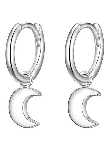 Glanzstücke München Damen-Ohrcreolen Mond Sterling Silber 925 - Creolen hängend für Frauen von GLANZSTÜCKE MÜNCHEN