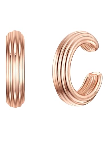 Glanzstücke München Damen Ohrklemme 925/- Sterling Silber rosévergoldet 18 Karat 2 Stück Silberohrklemmen von GLANZSTÜCKE MÜNCHEN