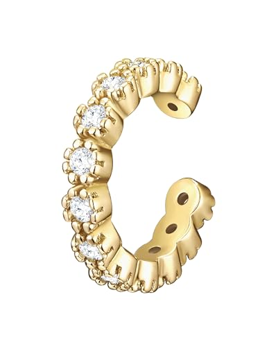 Glanzstücke München Damen Ohrklemme 925/- Sterling Silber gelbvergoldet 14 Karat Zirkonia weiß 1 Stück Silberohrklemmen von GLANZSTÜCKE MÜNCHEN