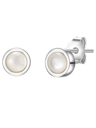 Glanzstücke München Damen Ohrstecker 925/- Sterling Silber rhodiniert Perlmutt Silberohrstecker von GLANZSTÜCKE MÜNCHEN