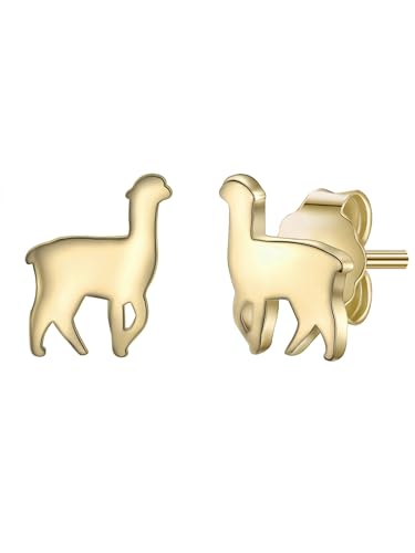 Glanzstücke München Damen-Ohrstecker Alpaka Sterling Silber gelbvergoldet - Ohrringe Lama Ohr-Schmuck Trend gelb-gold Glanzstücke München Damen-Ohrstecker Alpaka Sterling Silber gelbvergoldet - Ohrringe Lama Ohr-Schmuck Trend gelb-gold von GLANZSTÜCKE MÜNCHEN
