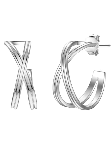 Glanzstücke München Damen-Ohrstecker Sterling Silber - Ohr-Creolen in x-Form Ohr-Hänger Glanzstücke München Damen-Ohrstecker Sterling Silber - Ohr-Creolen in x-Form Ohr-Hänger von GLANZSTÜCKE MÜNCHEN