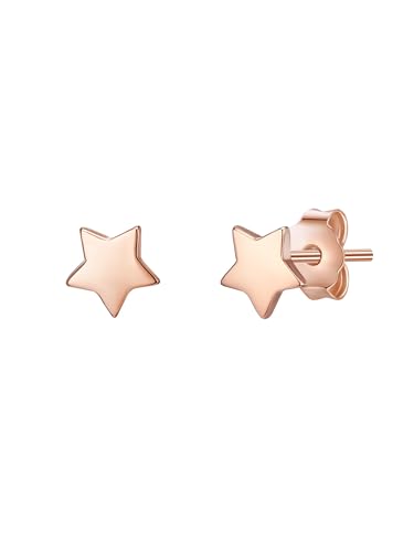 Glanzstücke München Damen-Ohrstecker Stern Sterling Silber rosévergoldet - Ohrringe Sternform rose-gold Symbol Ohr-Schmuck mini von GLANZSTÜCKE MÜNCHEN