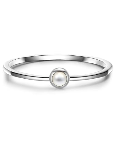GLANZSTÜCKE MÜNCHEN Damen Ring 925/- Sterling Silber rhodiniert Perlmutt Silberring von GLANZSTÜCKE MÜNCHEN