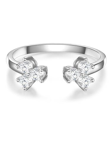 Glanzstücke München Damen-Ring Blüte Sterling Silber Zirkonia weiß - Ring mit Blumen-Symbol Zirkonia-Ring von GLANZSTÜCKE MÜNCHEN