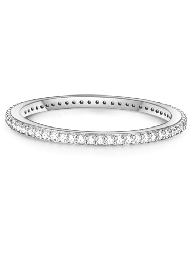 Glanzstücke München Damen-Ring Sterling Silber Zirkonia weiß - Memory Ring Stapel-Ring filigran, Silber Gr. 48 (15.3) von GLANZSTÜCKE MÜNCHEN