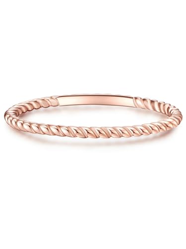 Glanzstücke München Damen-Ring Sterling Silber rosévergoldet - Steckring gedreht Silberring Roségold Vorsteckring Silber 925 von GLANZSTÜCKE MÜNCHEN