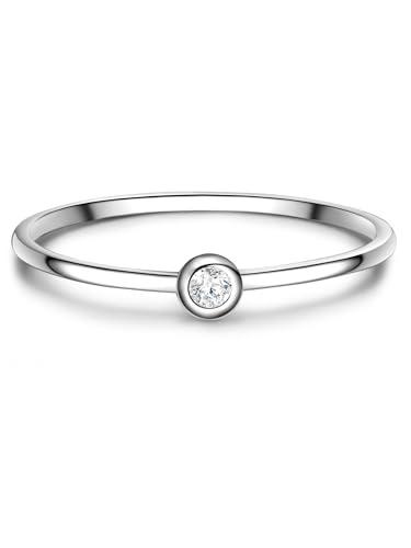 Glanzstücke München Damen Solitär-Ring aus 925/- Sterling Silber mit Zirkonia von GLANZSTÜCKE MÜNCHEN