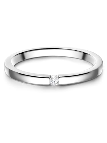 Glanzstücke München Damen Solitärring aus 925/- Sterling Silber mit Zirkonia von GLANZSTÜCKE MÜNCHEN