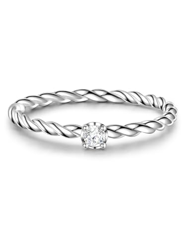 Glanzstücke München Damen Solitärring aus 925/- Sterling Silber mit Zirkonia von GLANZSTÜCKE MÜNCHEN